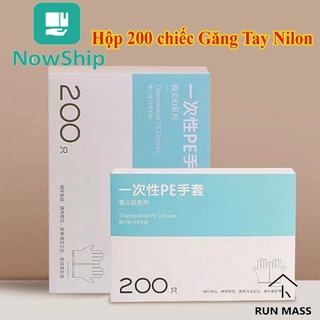 Hộp 200 chiếc Găng Tay Nilon dùng một lần, siêu dai, dày dặn, chất lượng tốt, an toàn, tiện lợi, phù hợp cho mọi người