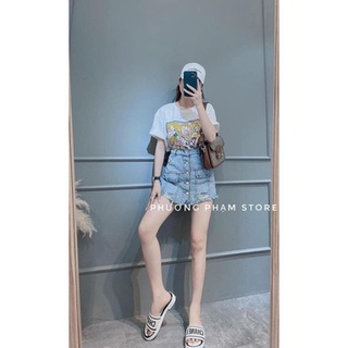 QUẦN jeans giả váy cài cúc trước 2916(kèm ảnh thật)
