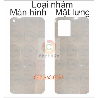 Dán PPF Realme 8 pro loại bóng, nhám dành cho màn hình, mặt lưng, mặt lưng full viền