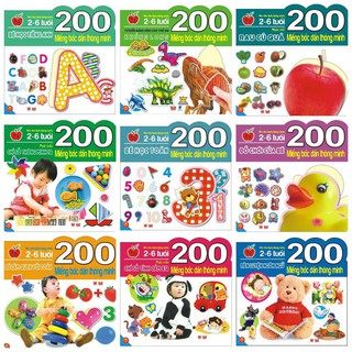 Sách - Bộ 200 cuốn miếng bóc dán thông minh cho trẻ từ 2-6 tuổi (lẻ tùy chọn)