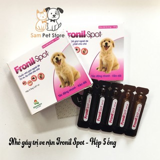 Nhỏ Gáy Fronil Spot Trị Ve, Rận Bọ Chét cho chó mèo (hộp 5 ống)