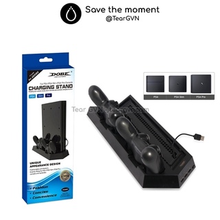 Kệ đứng tản nhiệt kèm sạc tay cầm (DOBE) cho PS4 Fat / Slim / Pro