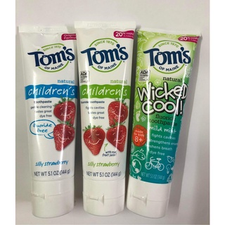 Kem đánh răng trẻ em Tom's of Maine 144g của Mỹ - Vị dâu và Bạc hà