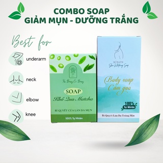 [MUST TRY] Combo Soap khổ qua matcha và Soap cám gạo + TẶNG KÈM TÚI ĐỰNG SOAP