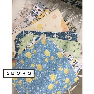 Túi quà tặng SBORG họa tiết hoa nhí vintage dễ thương, túi giấy đựng quà mini dày dặn 25 x 30cm có quai xinh xắn