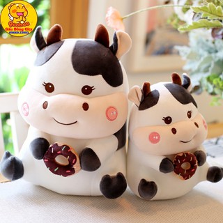 Gấu Bông Bò Ôm Bánh Dễ Thương Mềm Mịn Cao Cấp Gấu Bông City
