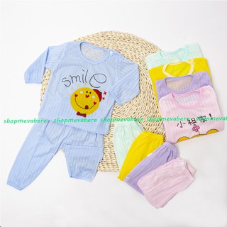 Bộ dài tay cotton tre nhiều màu cho bé trai, bé gái sơ sinh 3-13kg, cài cúc vai hàng đẹp - 𝐁𝐎𝟔𝟐