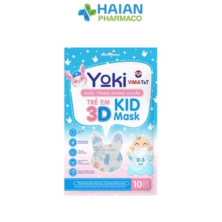 Khẩu trang Trẻ Em từ 1 đến 3 tuổi Yoki 3D Mask Kids hộp 10 cái