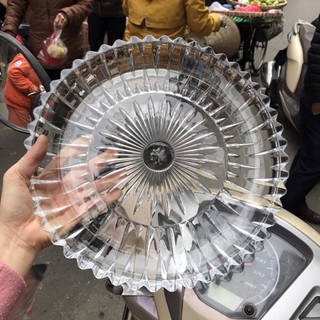 [KHO SỈ] khay thủy tinh trắng hình tròn 30cm hàng dày