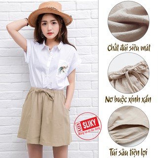 [GIÁ CHẤT] Quần sooc đũi vải cạp chun cho nữ SN136