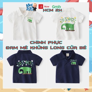 [VIDEO] Áo POLO bé trai áo thun in hình KHỦNG LONG