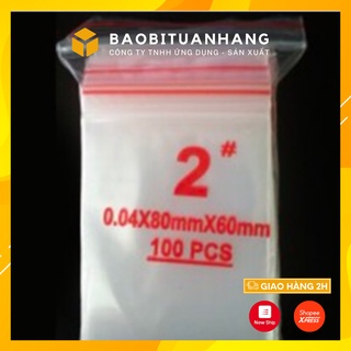 Gói 100 túi ziper số 2 cỡ 6x8cm