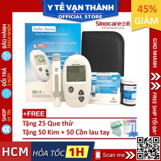 ✅ [TRỌN BỘ] Máy Đo Đường Huyết- Sinocare Safe-Accu (+ 25 Que, 50 Kim, Cồn) - VT0829