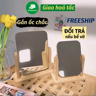 Gương Trang Điểm Để Bàn Gương Gỗ Xoay 360 Độ Gỗ Cao Cấp KHO GIA DỤNG TRẦN PHÚ