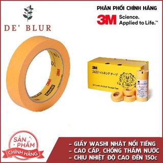 [Mã LIFEAUMAY giảm 10% tối đa 30k đơn 150k] [FREESHIP] Băng keo giấy 3M 243J che sơn Masking Tape 10mmx18m và 20mmx18m