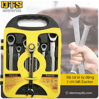 Bộ cờ lê vòng miệng - tròng xoay tự động cao cấp 7 chi tiết 8-19mm EACKER Kapusi (Chính hãng)
