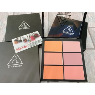 Bảng phấn má hồng 3CE 6 ô pro multi blush color palette( hàn quốc )