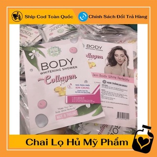 [Hàng chuẩn] Kem và bột tắm Thái Lan Body whitening shower Collagen, nguyên liệu, công thức làm kem trộn trắng da body