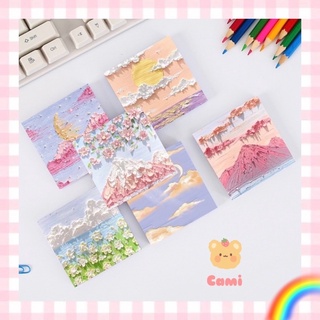 Set 80 giấy nhớ, giấy ghi chú phong cách sơn dầu, mỗi tập 4 hình khác nhau