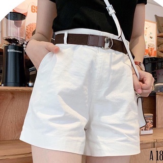 Quần Short Nữ Kaki Kèm Dây Nịt Tôn Dáng 2 Màu Thời Trang Hợp Xu Hướng
