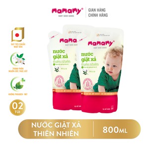 Nước giặt xả Mamamy hương Bellis, Blooming 800ml/túi - Combo 2 túi