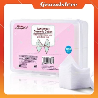 HỘP 1000 MIẾNG BÔNG TẨY TRANG COTTON TRẮNG LANEILA SIÊU MỎNG MỀM MỊN, THẤM HÚT TỐT