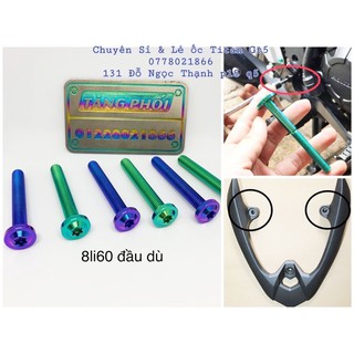 Ốc 8li60 dù Titan Gr5 bắt cần đạp thắng Winner Sonic , ốc bắt cảng sau Vario