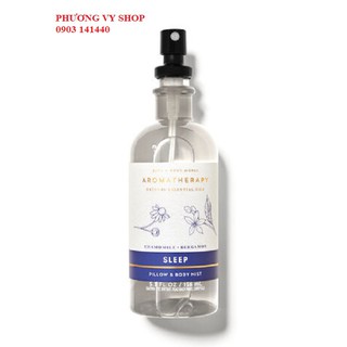 Xịt thơm tinh dầu thư giãn cao cấp BBW SLEEP CHAMOMILE BERGAMOT