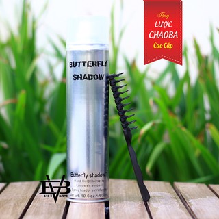 Gôm xịt tóc Butterfly Shadow 600ml + Tặng lược tạo kiểu cao cấp