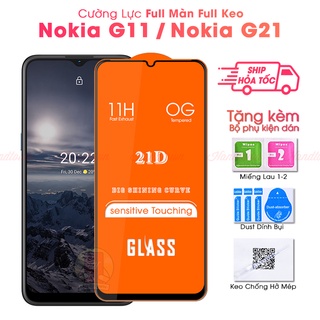 Kính Cường Lực Màn Hình Nokia G21 G11 Full Màn Full Keo Trong Suốt Chống Va Đập Trầy Xước Hạn Chế Vân Tay Handtown