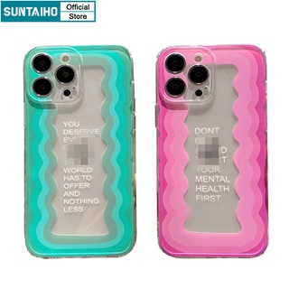 Ốp lưng iphone Ốp điện thoại Suntaiho kiểu khung gợn sóng nghệ thuật retro cho iPhone 13 12 11 Pro Max Xs Max Xr 7 8 Plus