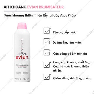 XỊT KHOÁNG EVIAN FACIAL SPRAY 400ML (hàng đủ bill , video mua hàng )