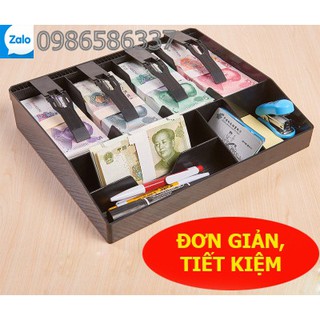 Hộp đựng tiền và văn phòng phẩm 4 ngăn, khay thu ngân 4 khoang để tiền và văn phòng phẩm