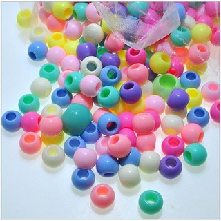 (P117-10) 10-50gam hạt nhựa lỗ lớn màu pastel đủ size10-20mm