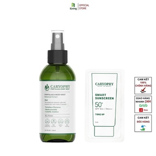 Combo dưỡng da giảm mụn mờ thâm Caryophy Portulaca (xịt mụn lưng 150ml + kem chống nắng 5ml) ILIVING-CARCBXMLKCN5