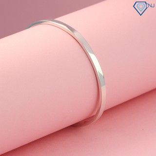 Lắc tay nữ bạc nguyên chất dạng kiềng trơn LTN0197 Trang Sức TNJ