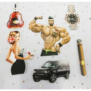 đồ trang trí bánh [FREESHIP❤️] Set cắm giấy Lực Sỹ - phụ kiện trang trí sinh nhật