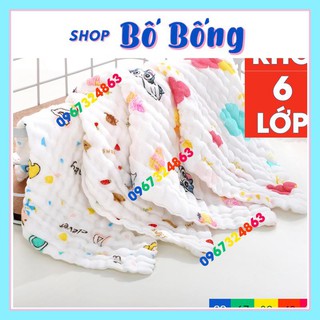 Khăn sữa xô 6 lớp rửa mặt loại dày siêu mềm mại cho bé