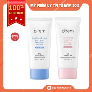 Kem Chống Nắng Make Prem UV Defense Me Calming Vật Lý / Make P:rem Tone Up Sun Cream 50ml Fluid 150ml Chính Hãng