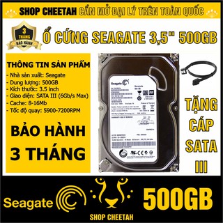 HDD 3.5” Seagate 500GB – Ổ cứng PC chính hãng – Mới 99% – Bảo hành 3 tháng – Tháo từ máy đồng bộ nhập khẩu