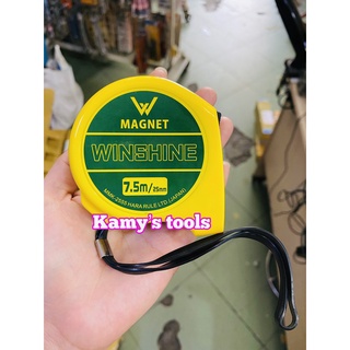 Thước Rút 7.5m Bản 25mm Winshine có nút bấm, Thước cuộn 7.5m, Thước Kéo 7.5m, Thước Rút 7.5m kéo không gãy