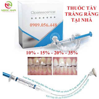 Gel tẩy trắng răng tại nhà Opalescence có chứa PF (Nitrat Kali &amp; Fluor) giúp giảm ê buốt, tuýp 1.2ml