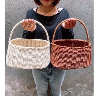 Giỏ cắm hoa bằng mây kiểu túi,size lớn