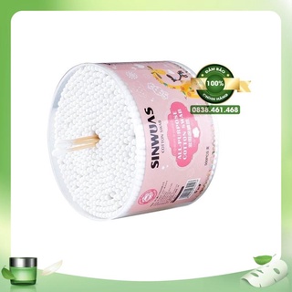Tăm Bông Ngoáy Tai, Vệ Sinh Trang Điêm Hộp 500 Cây Cán Gỗ