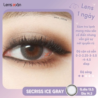 KÍNH ÁP TRÒNG 1 NGÀY SECRISS ICE GRAY CỦA OLENS: LENS XÁM TRO TỰ NHIÊN | LENS XOẮN