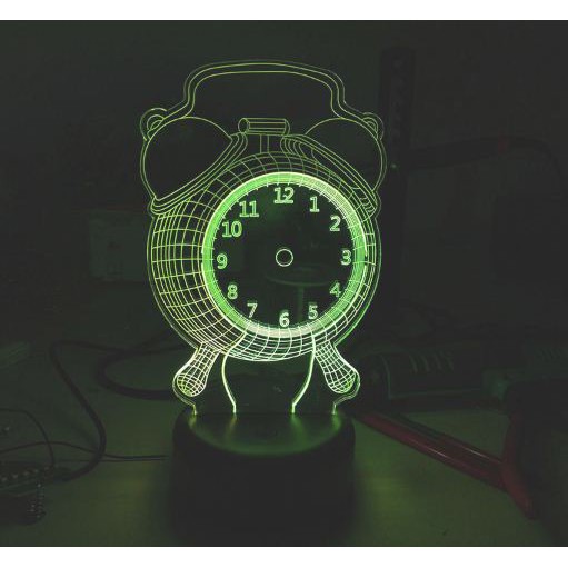 Đèn led đồng hồ 3D