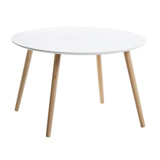 Bàn cafe JYSK Galten gỗ công nghiệp/chân gỗ cao su màu trắng DK75xC47cm