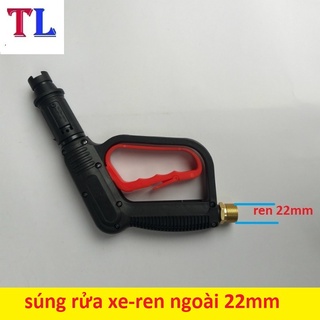 Súng rửa xe ❤️FREESHIP❤️ áp lực ren ngoài phi 14MM VÀ 22MM siêu mạnh ( SÚNG CÒ ĐỎ )