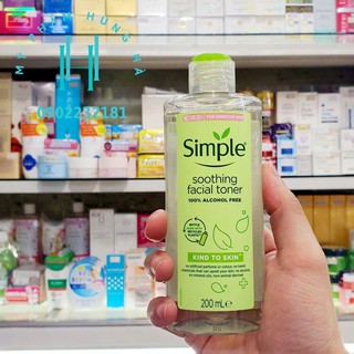 Nước hoa hồng, nước cân bằng da, dưỡng ẩm, sạch sâu Simple 200ml