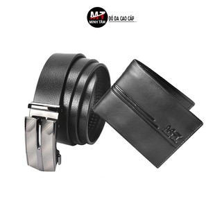 Bộ Thắt lưng , ví nam Minh Tâm da bò , thời trang nam MT-51G